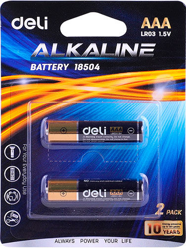 Батарейки Deli E18504 AAA 2 штуки блистер