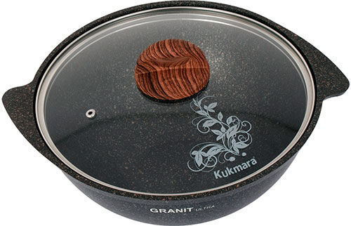 Казан Kukmara Granit ultra (кго37а) для плова 3.5 л со стекл. крышкой
