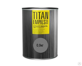 Грунт-эмаль по ржавчине и цинку Titan Серый 0,9 кг #1