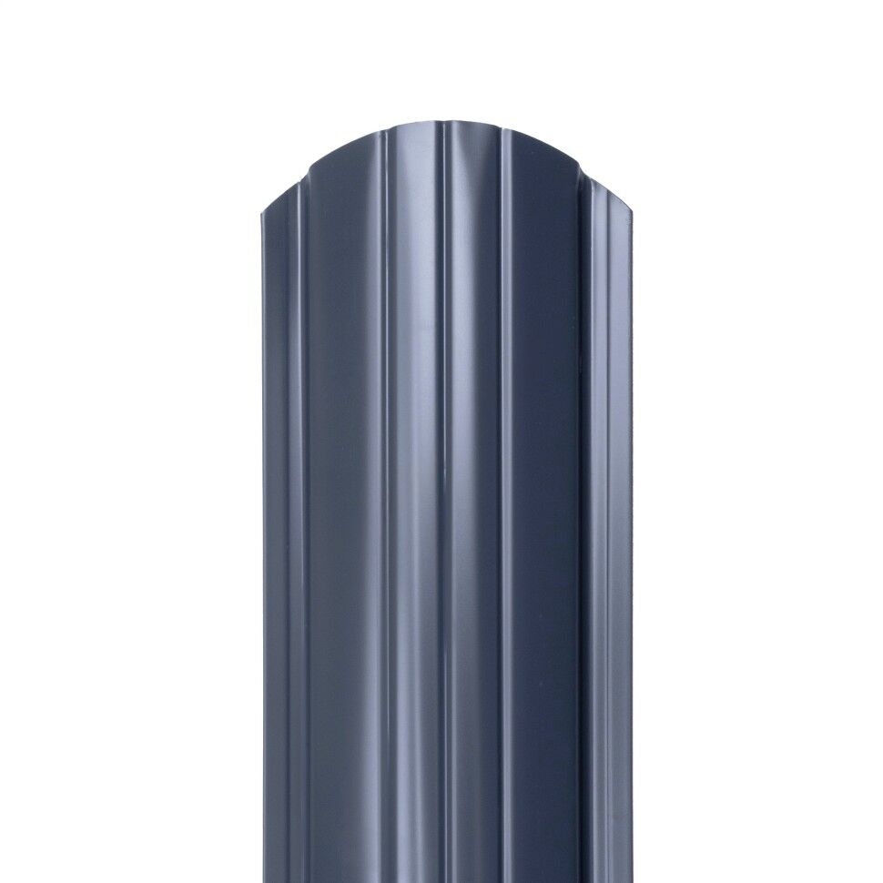 Металлический штакетник Престиж 130 мм цвет RAL 7024 Серый графит двухсторонний