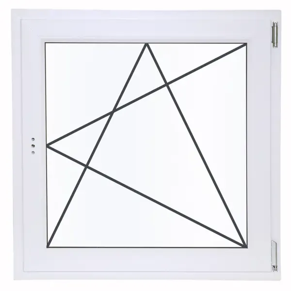 Окно пластиковое ПВХ Deceuninck одностворчатое 900x900 мм (ВxШ) правое поворотно-откидное двуxкамерный стеклопакет белый