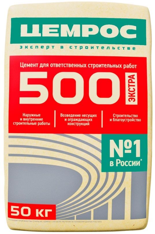 ЕВРОЦЕМЕНТ Экстра цемент М-500 Д20 (50кг) / EUROCEMENT портландцемент М500 Д20 Экстра ЦЕМ II/А-Ш 42,5Н (50кг)