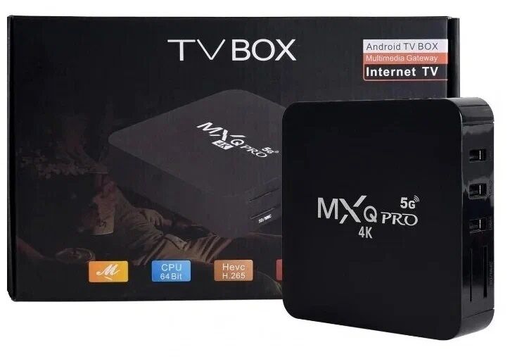 IP TV приставка MXQPro (CPU64Bit, Hevc H.265, Android 11.1, 1Гб, Flash 8Гб, Wi-Fi, 4K)
