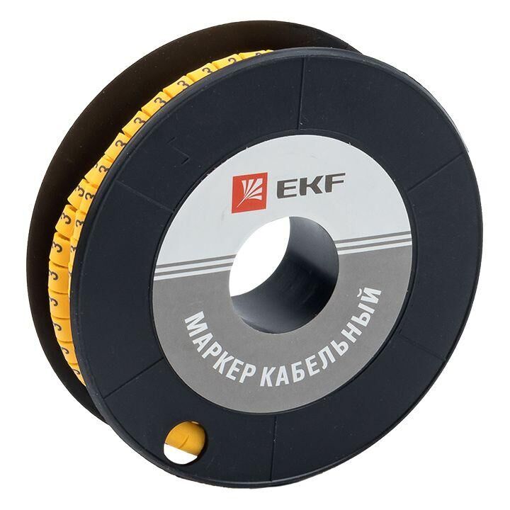 Маркер кабельный 1.5кв.мм "3" (к-1000ед) (ЕС-0) EKF plc-KM-1.5-3
