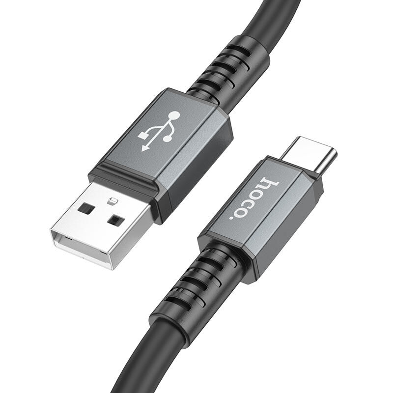USB кабель шт.USB (A) - шт.Type-C "Hoco" X85 3А, 1м, силикон, толщина 6мм,черный 2