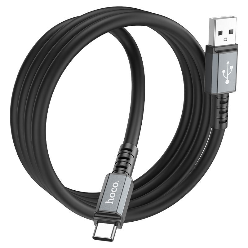 USB кабель шт.USB (A) - шт.Type-C "Hoco" X85 3А, 1м, силикон, толщина 6мм,черный 3