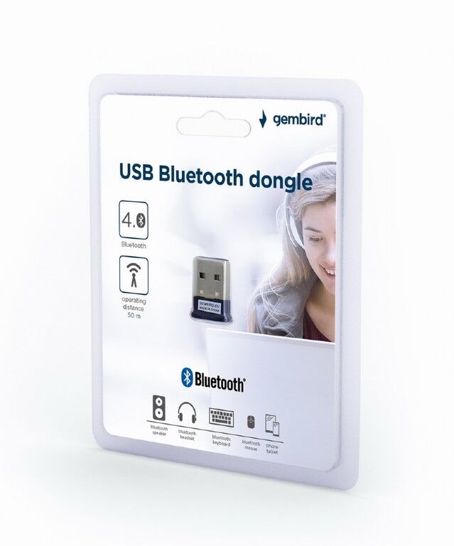 Адаптер Bluetooth, ультратонкий корпус, v.4.0, 50 метров, до 24 Мбит/сек, USB BTD-MINI5 "Gembird" 1