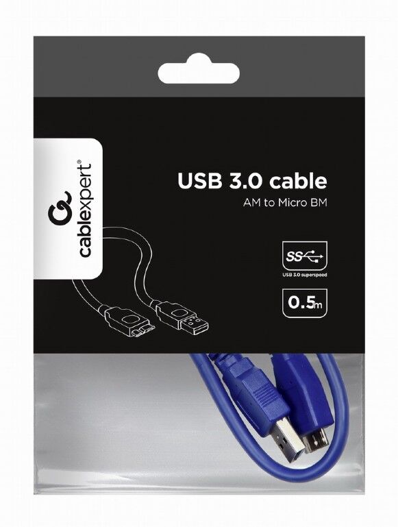 Шнур USB (A)шт. - 5 pin micro USB (B) шт. 0,5м USB 3.0 "Cablexpert" 1