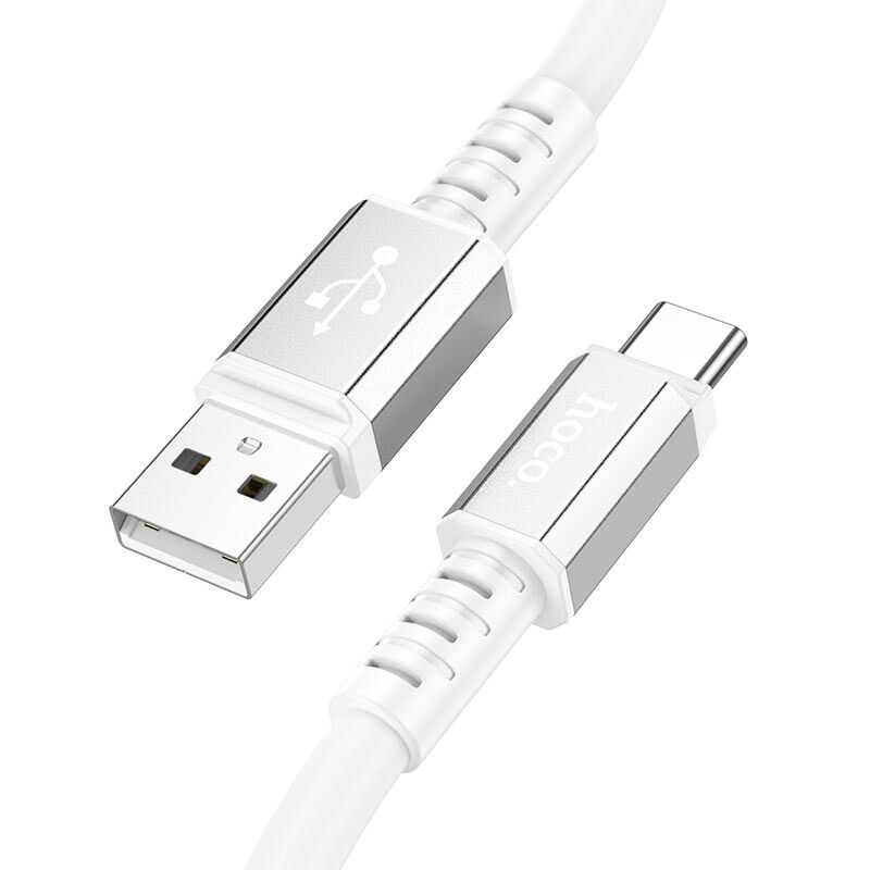 USB кабель шт.USB (A) - шт.Type-C "Hoco" X85 3А, 1м, силикон, толщина 6мм,белый 2