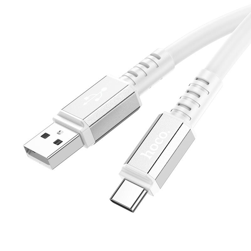 USB кабель шт.USB (A) - шт.Type-C "Hoco" X85 3А, 1м, силикон, толщина 6мм,белый 3