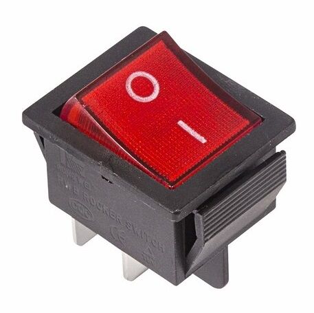 Выключатель клавишный 250V 16А (4с) ON-OFF красный с подсветкой (RWB-502, SC-767, IRS-201-1) Rexant
