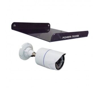 Кронштейн-козырёк "POHER-7035G" для защиты камеры от дождя, льда, солнца, черный, сталь 2мм, 27х30см