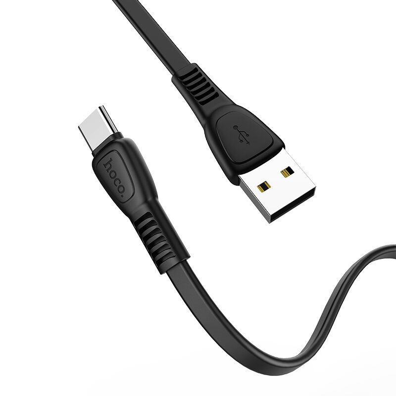 USB кабель шт.USB (A) - шт.Type-C "Hoco" X40, 3.0А, 1м, силиконовый, черный 4