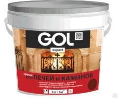 Краска для печей и каминов GOL 1 кг №140 красно-коричневая (до 400") 