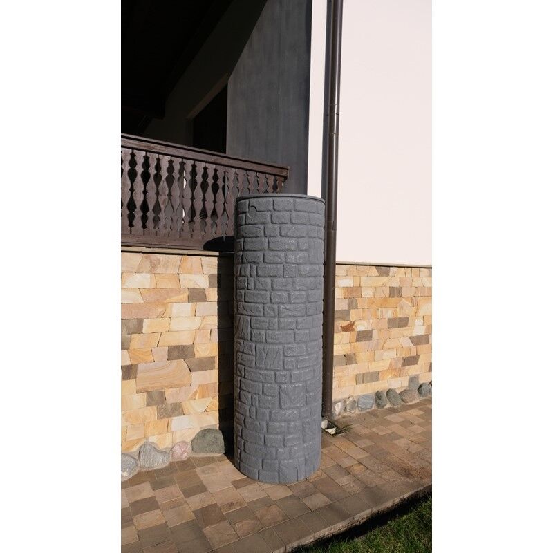 Садовая дождевая бочка с краном 1000 литров на дачу для воды пластиковая декоративная реалистичный эффект Колонны 7