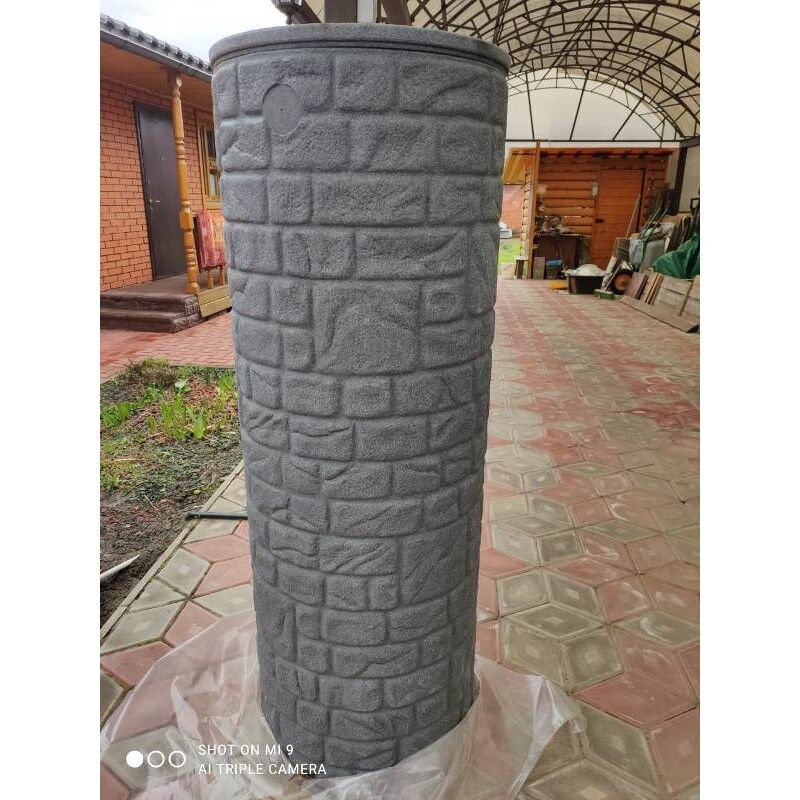 Декоративная накопительная садовая колонна емкостью 500 литров для воды, сбора дождевой воды на дачу 10