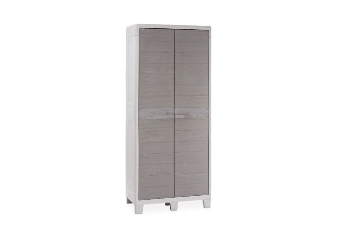 Шкаф 2х дверный глубокий TOOMAX WOODY'S XL 78x46x182 см молочный/ дверцы - серый