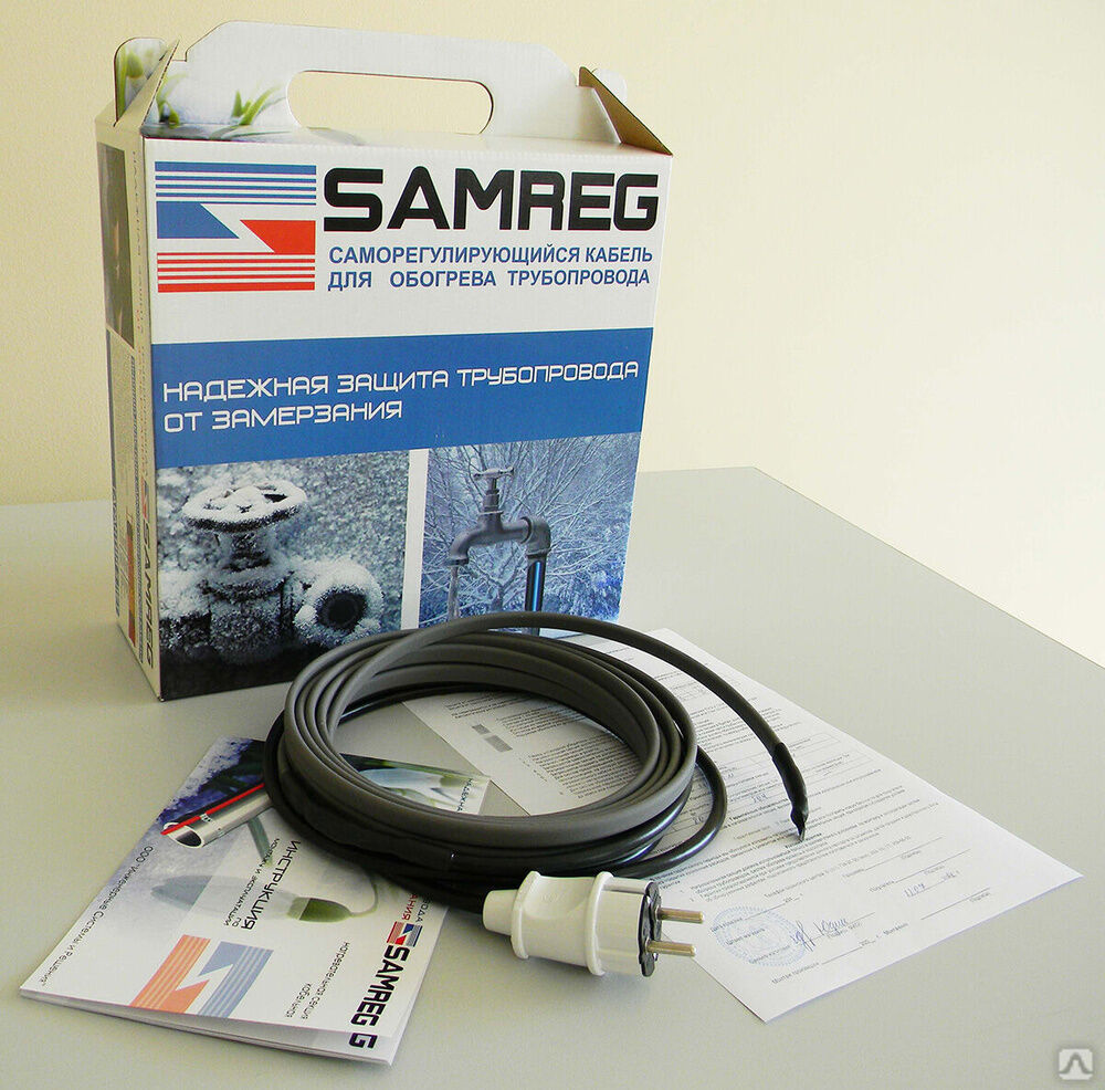 Греющий кабель для водопровода 16 SAMREG-1 без оплетки