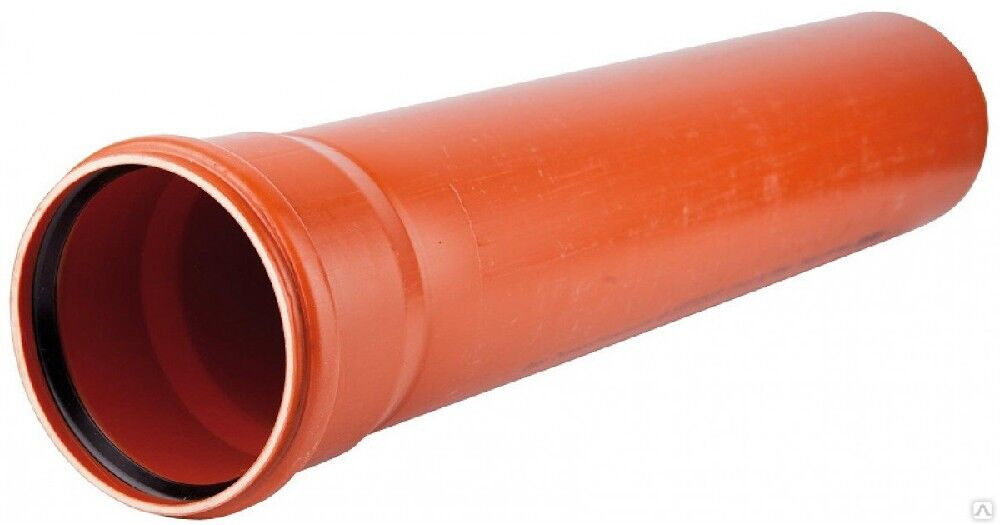 Труба для наружной канализации 110 мм с раструбом L=2 м рыжая толщина стали 3.4 (10) VALFEX