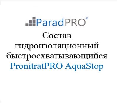 Состав гидроизоляционный быстросхватывающийся PronitratPRO AquaStop канистра 25 кг