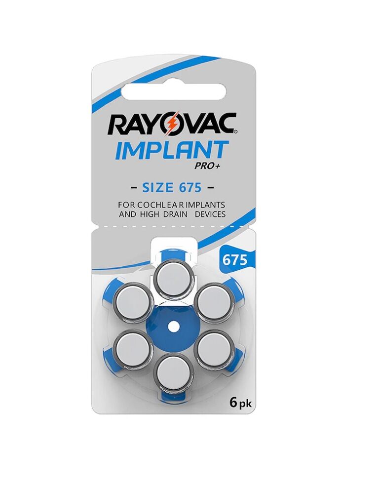Элемент питания для слухового аппарата "Rayovac" Implant Pro+ ZA 675