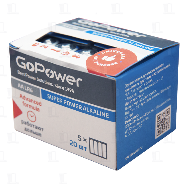 Элемент питания LR 6 GoPower (4) Box20 1