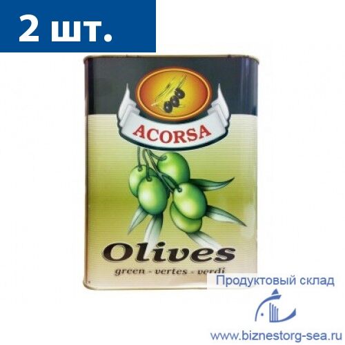 Оливки "АКОРСА" зеленые без косточки 7,5кг х 2шт