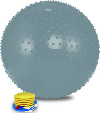 Мяч массажный Lite Weights 1875LW (75см ножной насос серебро)