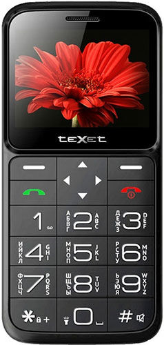 Мобильный телефон teXet TM-В226 черный-красный