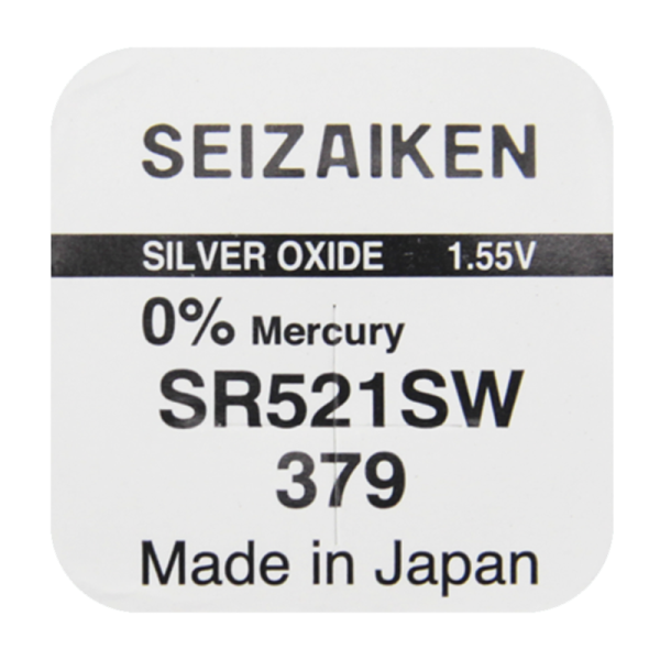 Элемент питания 379 SR521SW G0 Silver Oxide "Seizaiken" BL-1 1