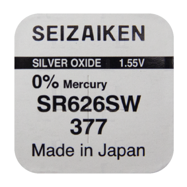 Элемент питания 377 SR626SW G4 Silver Oxide "Seizaiken" BL-1
