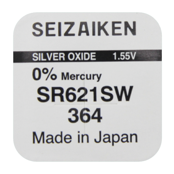 Элемент питания 364 SR621SW Silver Oxide "Seizaiken" BL-1 1
