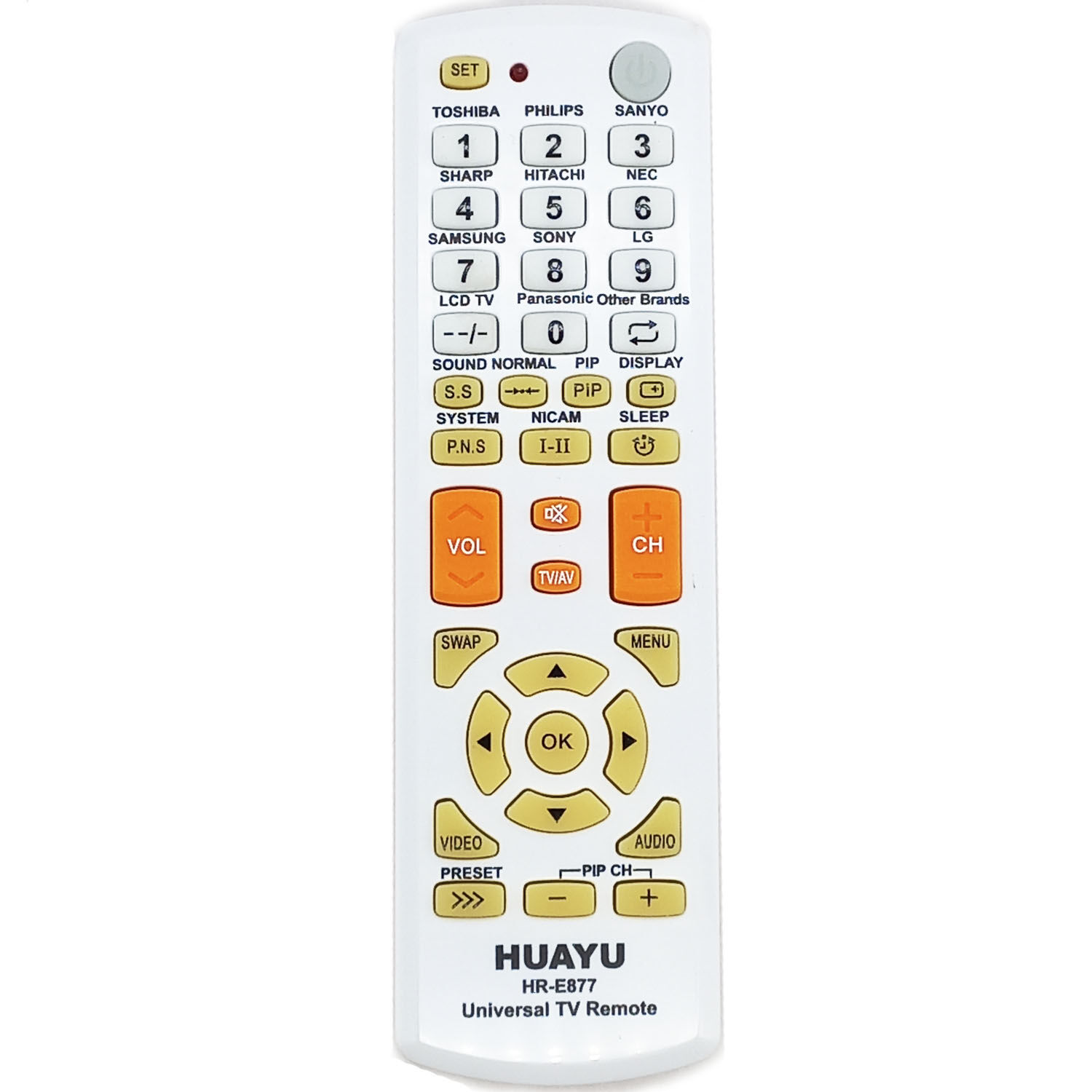 Пульт ДУ универсальный HUAYU HR - E 877 TV (оранжевый)