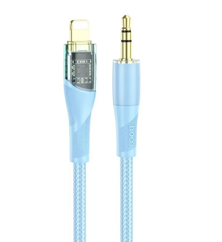 Переходник шт. Lightning - шт.3,5мм для передачи аудиосигнала, 1м, синий UPA25 "Hoco" 2