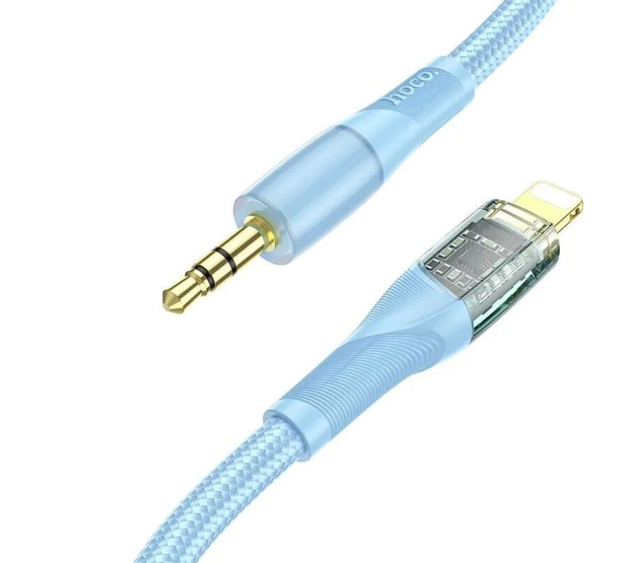 Переходник шт. Lightning - шт.3,5мм для передачи аудиосигнала, 1м, синий UPA25 "Hoco" 3