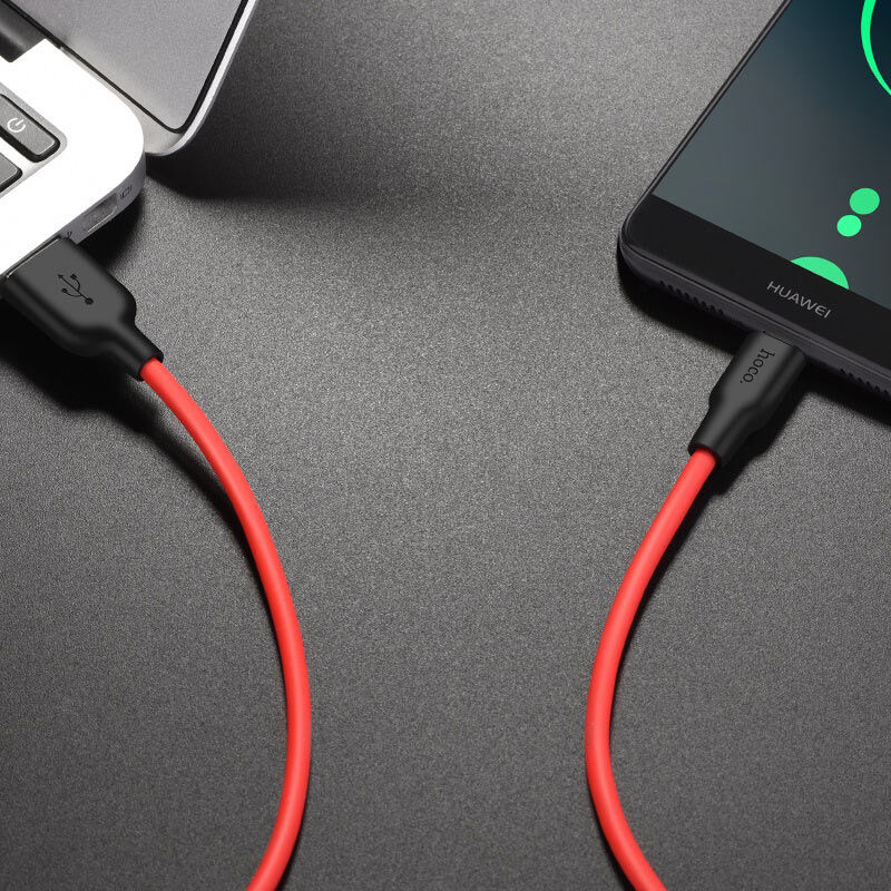 USB кабель шт.USB (A) - шт.Type-C "Hoco" X21 Plus (особо прочный, красный) 3A, 2м 4