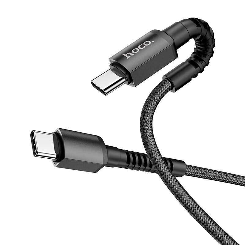 USB кабель шт.Type-C - шт.Type-C 1м, 3,0A 60W тканевая оплетка, чёрный X71 "Hoco" 2