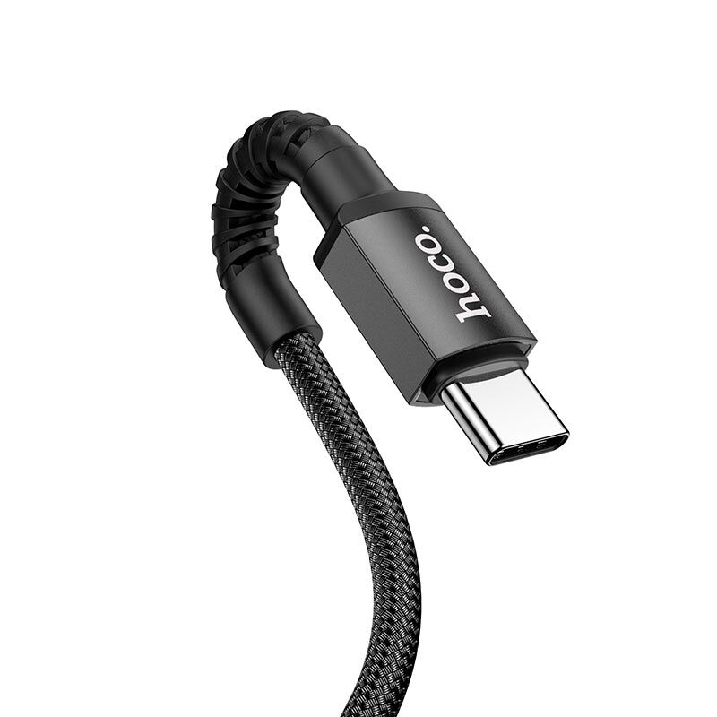USB кабель шт.Type-C - шт.Type-C 1м, 3,0A 60W тканевая оплетка, чёрный X71 "Hoco" 3