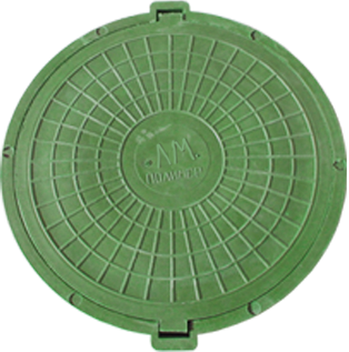 Люк ПП канализационный тип: Л (легкий), 30кН, цвет зеленый 780/630/110/40