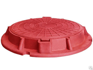 Люк ПП канализационный тип: ЛД (легкий дачный), 5кН, цвет красный 760/580/51/20 