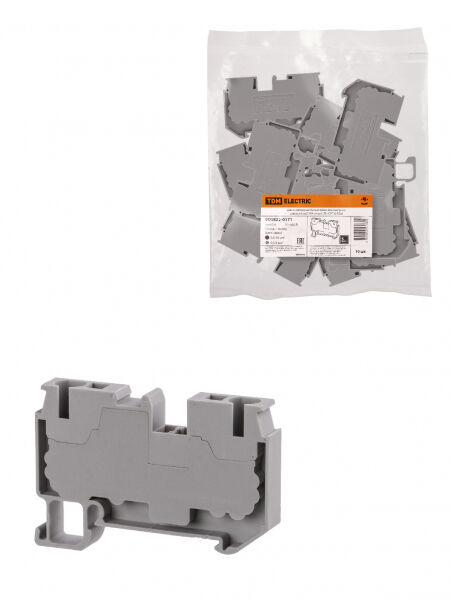 Зажим клеммный безвинтовой ЗКБ быстрого зажима 6 мм2 40А серый (Ph-C PT 6) TDM ELECTRIC