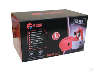 Краскопульт Edon EPS-700, 700Вт, 0,8 литра, вязкость 130DIN/sec, насадка d-1,5мм #1