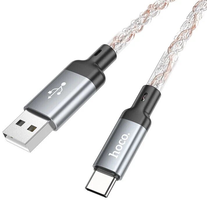 USB кабель шт.USB (A) - шт.Type-C "Hoco" U112, 3.0A 1.0м,светящийся 6