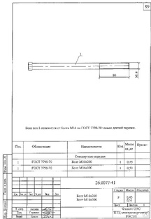 Болт М16Х300 0,51 кг (26.0077-41) 