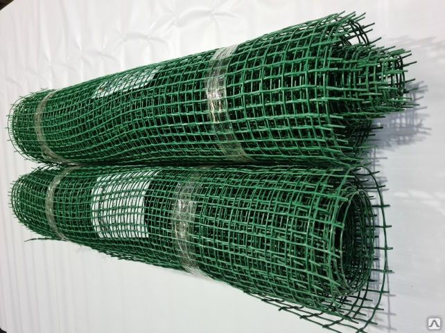 Сетка садовая пластиковая 15х15 мм, 1х20 м, квадратная, зелёная