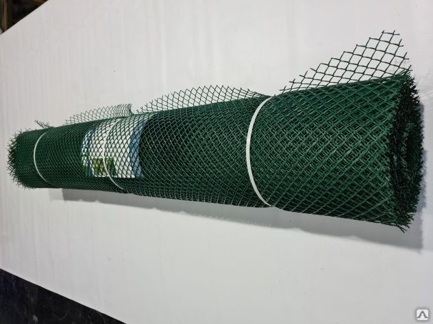 Сетка садовая пластиковая 15х15 мм, 1,5х20 м, ромбическая, зелёная