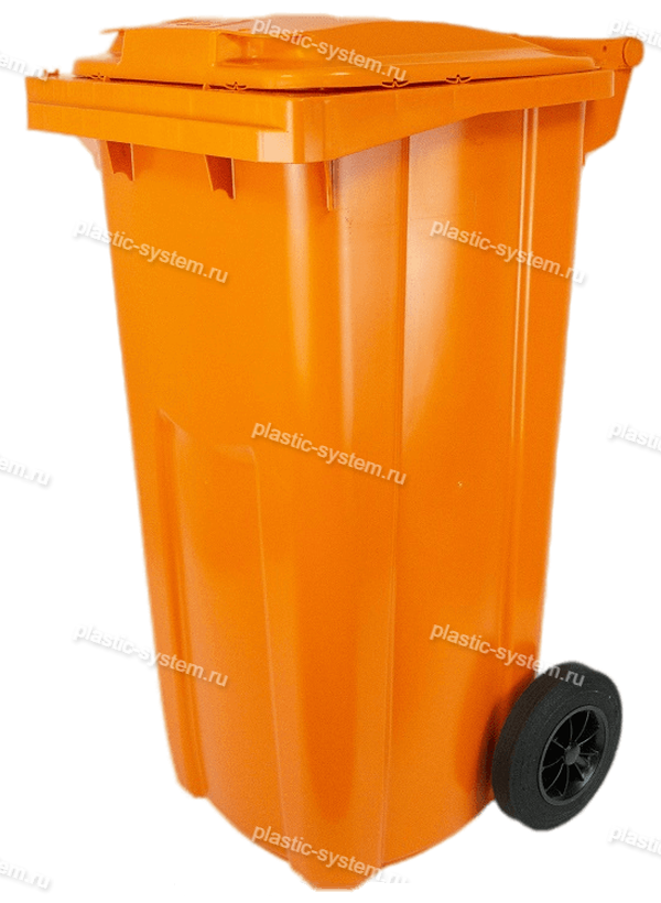 Контейнер для мусора 120 л с крышкой (Оранжевый)