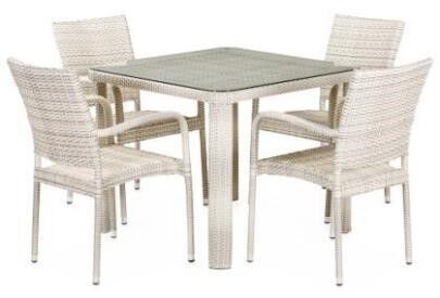 Комплект мебели 4+1 артикул T257C/Y376A-W85-90x90 4Pcs Latte