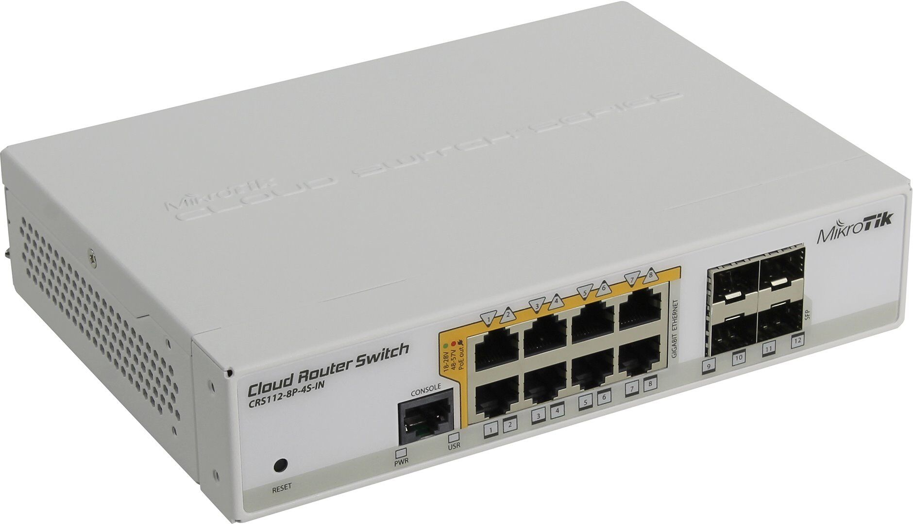 Коммутатор MikroTik MikroTik Cloud Router Switch CRS112-8P-4S-IN /PoE 160Вт./Управляемый Layer 3