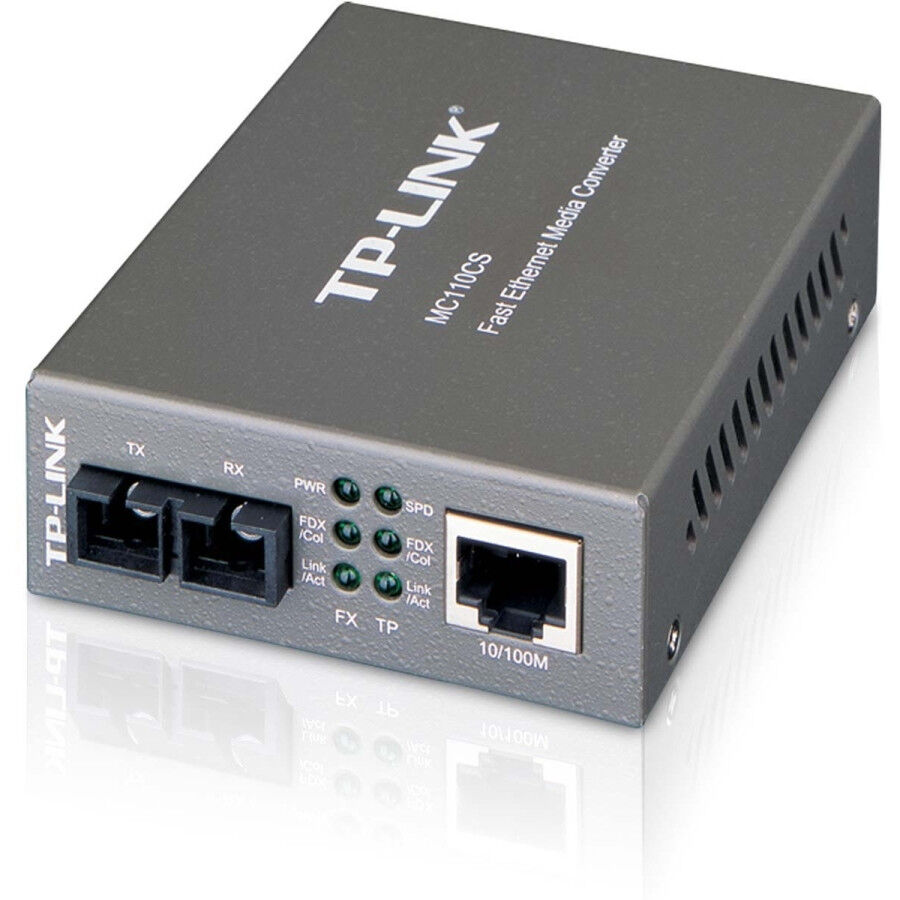 Медиаконвертер TP-Link Медиаконвертер TP-Link MC110CS Разъемы на входе RJ-45 Разъемы на выходе SC Скорость передачи 100М